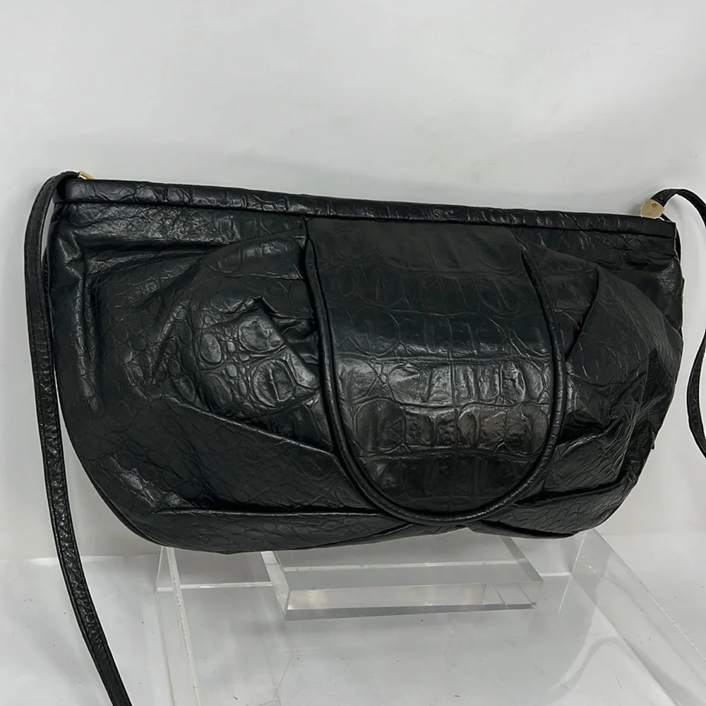 Meyers Large Dark Green Clutch Zip Top Shoulder Bag